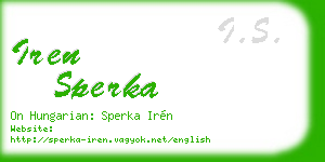 iren sperka business card